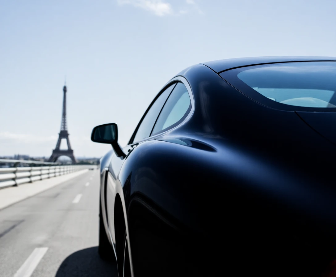 Vue de profil de La Voiture Noire